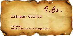 Izinger Csilla névjegykártya